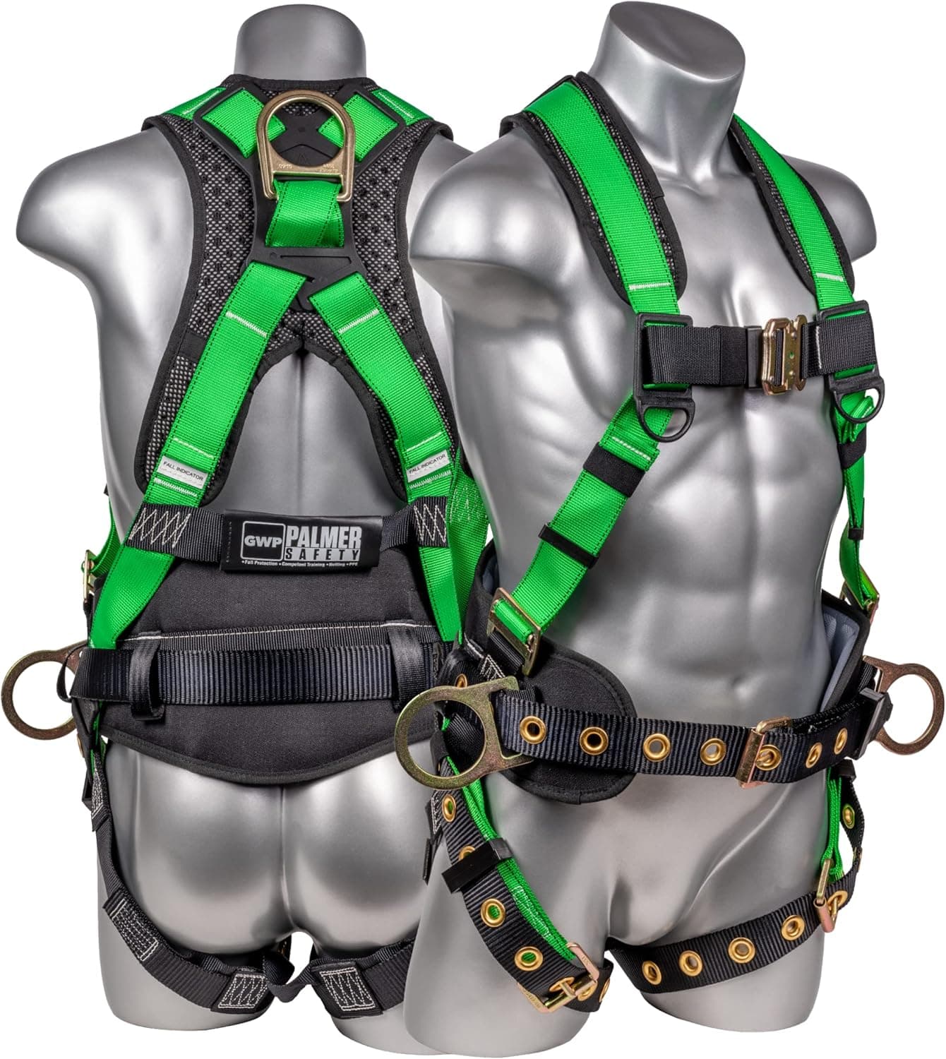 Palmer Safety Hammerhead 5pt Safety Harness Back Padded, QCB Chest, Tongue Buckel Legs Straps, Back & Side D-Rings