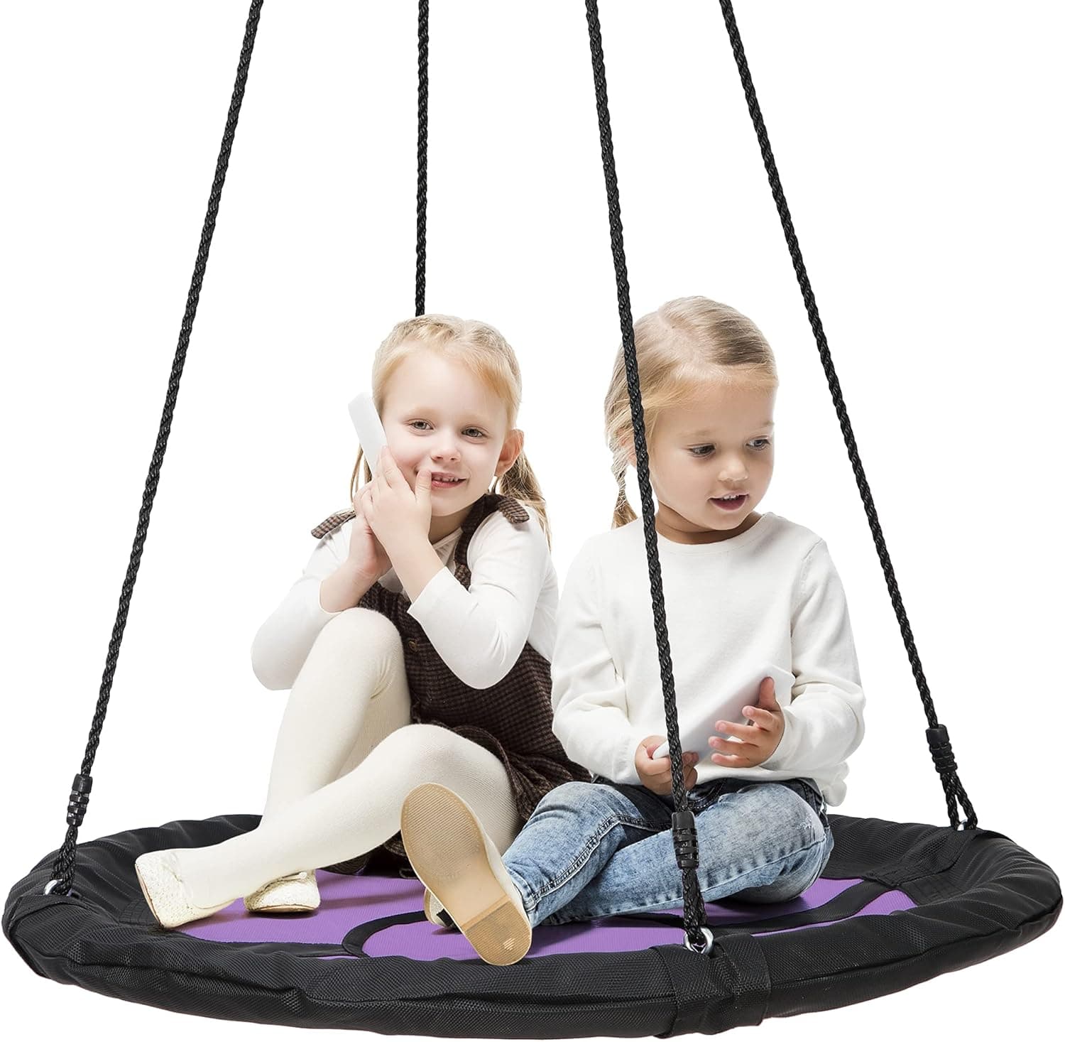 ZENY 40'' Saucer Spinner Tree Swing Set Nest Swing for Kids Adults Playground Web Swing for Playset or Tree, 700lbs Capacity