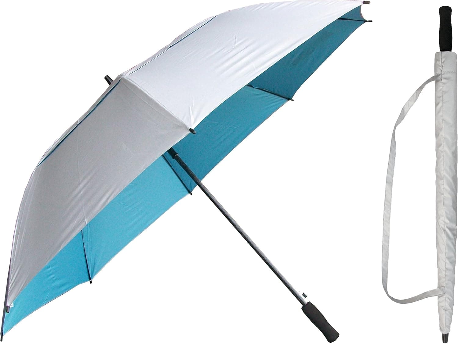 RainStoppers 62-Inch Silver Coated Windbuster Golf Umbrella