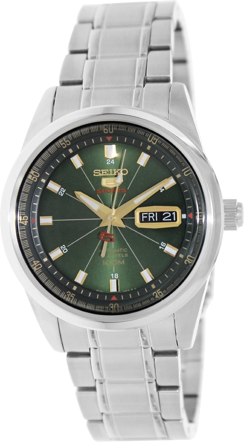 Seiko 5 Sports Green Dial Steel Mens Watch SE-SRP409