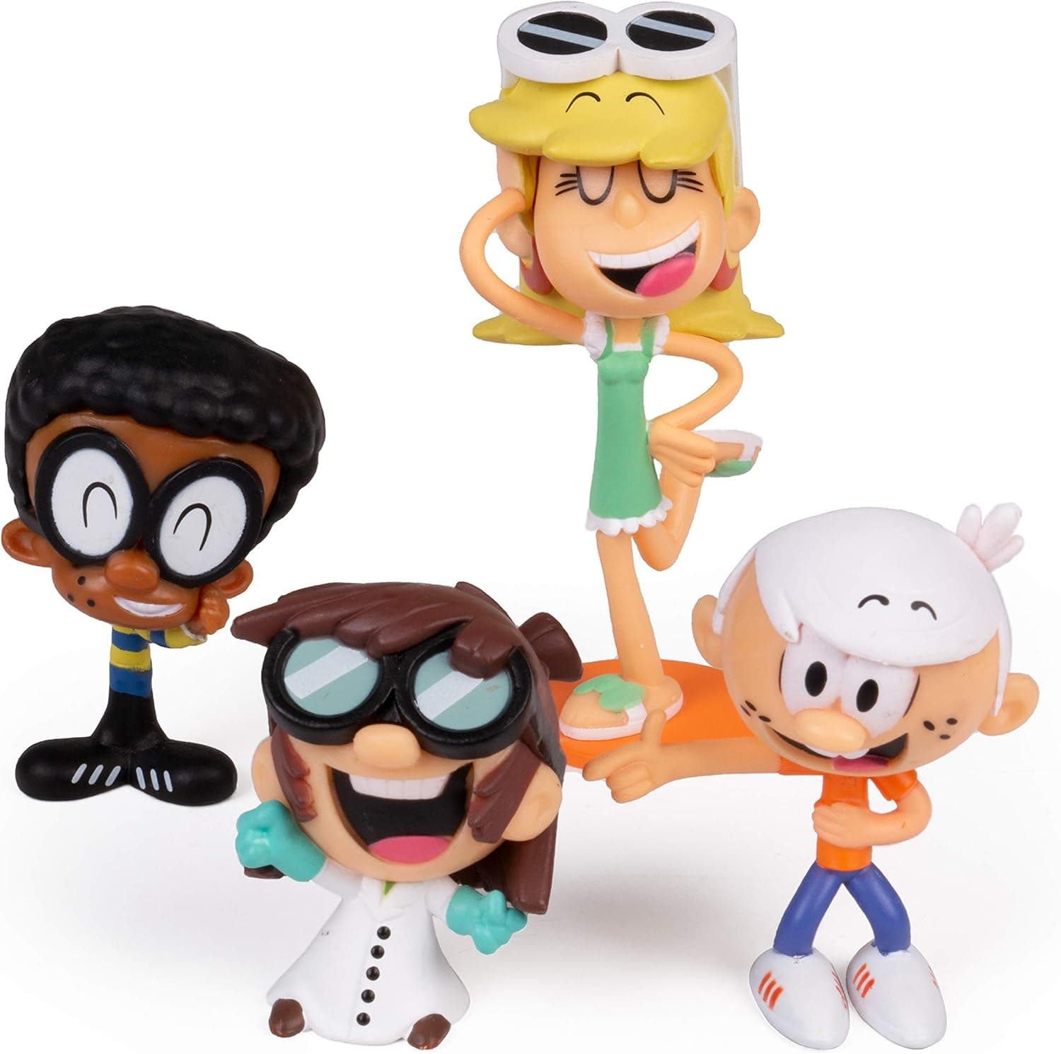 The Loud House Figure 4 Pack - Lincoln, Clyde, Lisa, Leni - Action Figure Toys from The Nickelodeon TV Show - 3" Each - Ages 4+