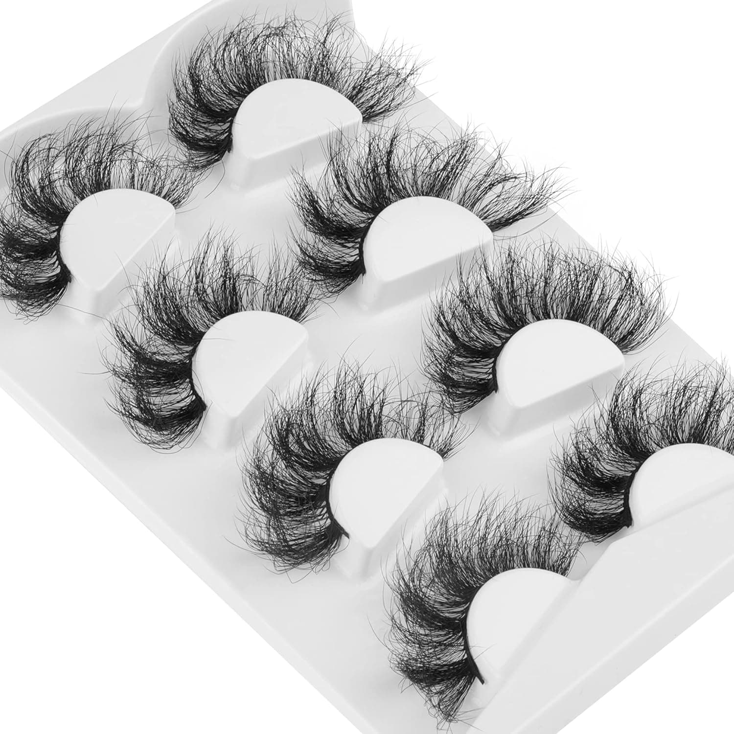ALPHONSE 25MM Lashes High Volume 8D Faux Mink Lashes 4 Pairs Fluffy Dramatic Long Thick Strip False Eyelashes Bulk
