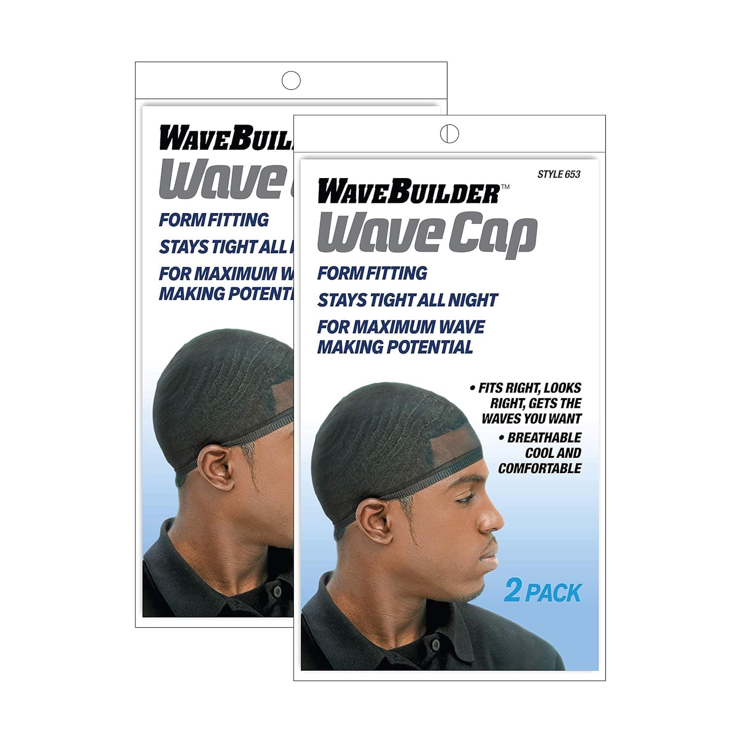 Wavebuilder Wave Cap, Black, 2 Packs of 2 (4 Total)
