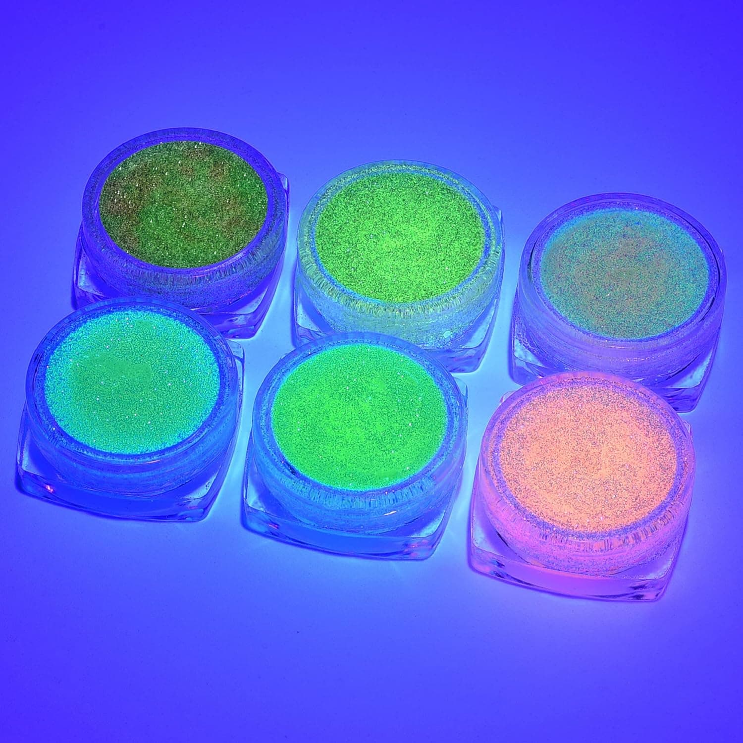 Wismee Glow in The Dark Body Face Glitter Gel, 6 Colors Chunky Holographic Body Glitter Makeup for Body, Face, Hair, Eyeshadow, Glitter for Halloween, Resin, Tumblers, Craft, Cosmetic & Nail Art