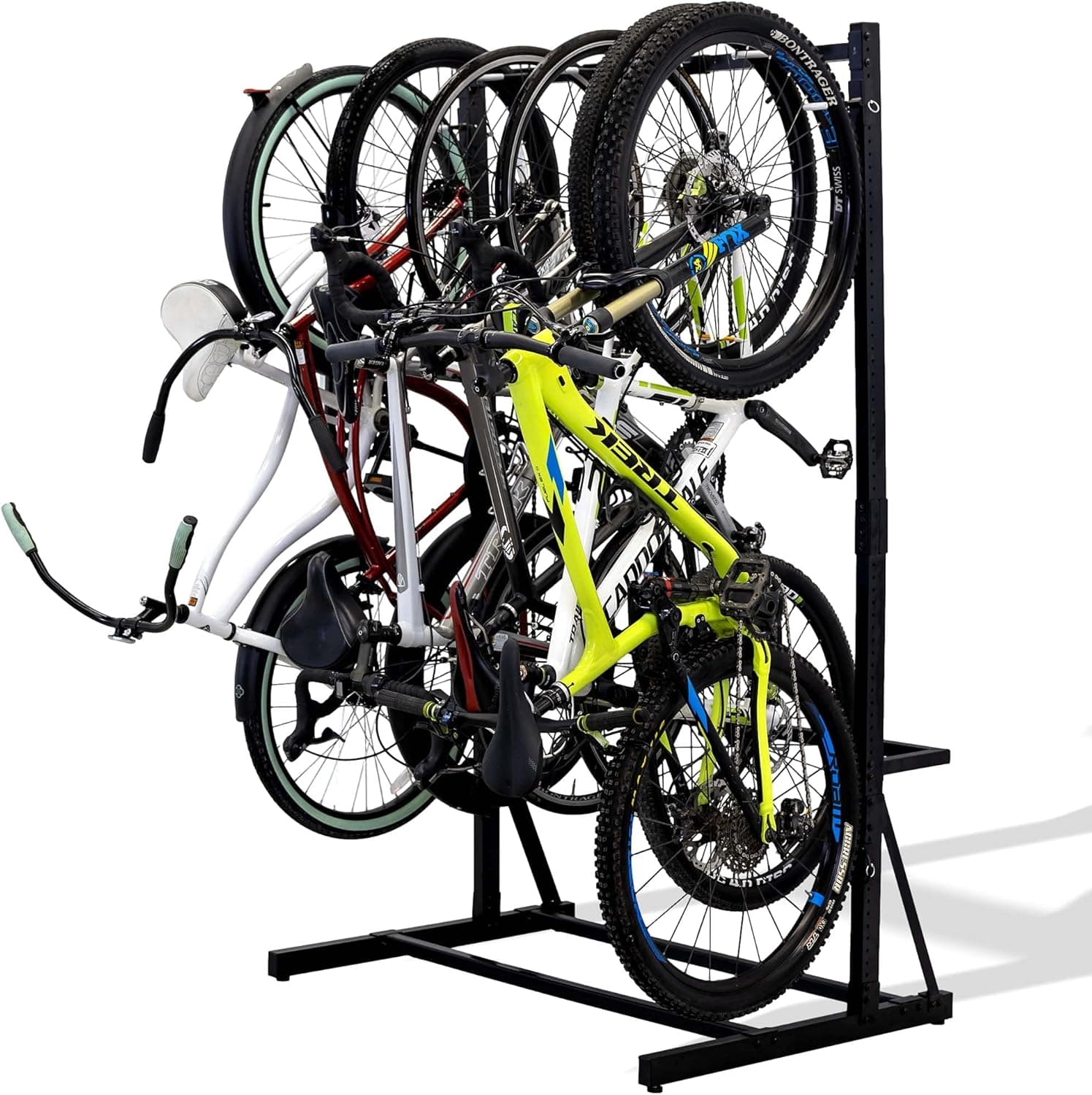 StoreYourBoard Freestanding 6 Bike Essential Storage Rack, Indoor Garage Floor Stand, Bicycle Organizer