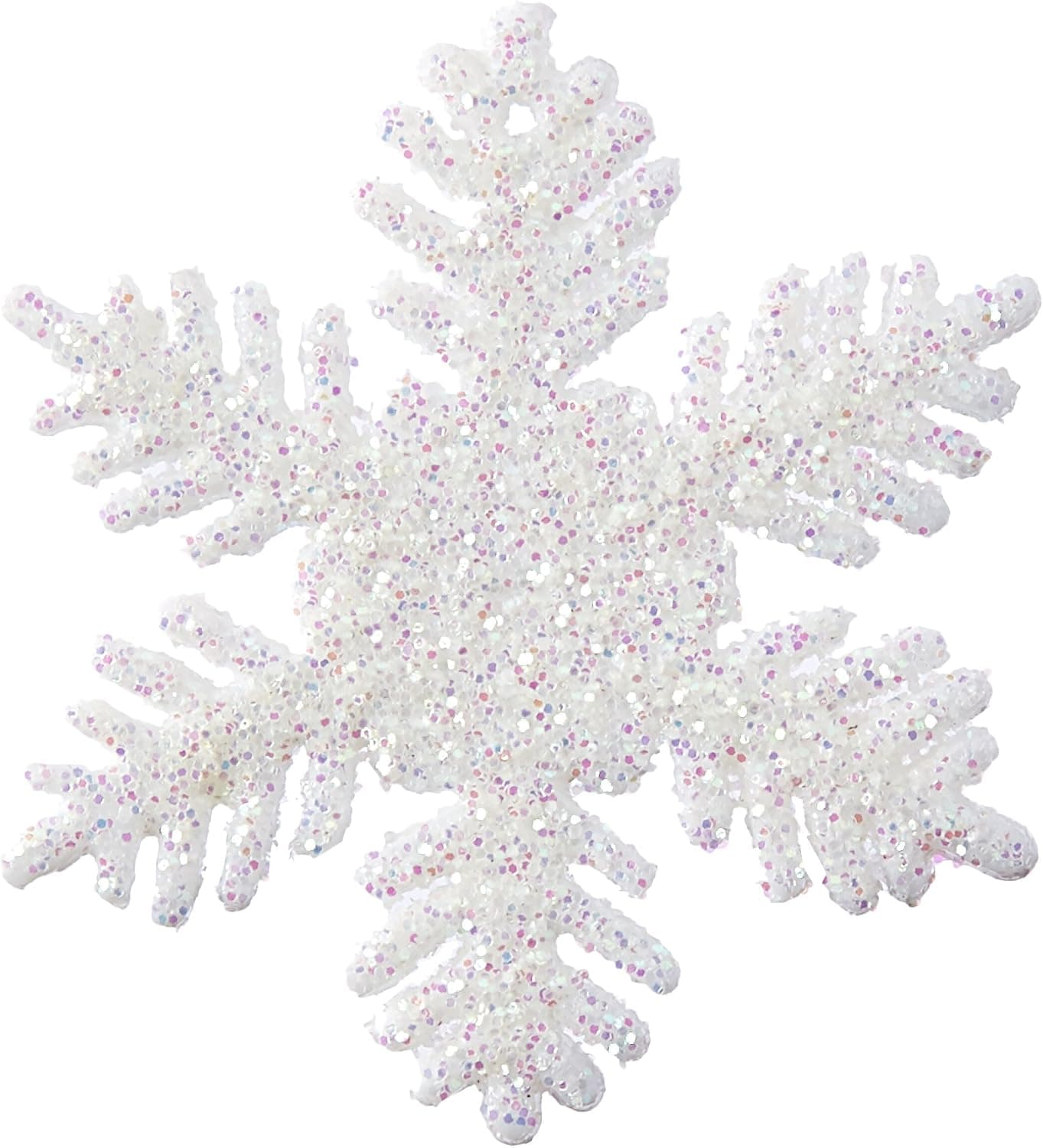 Factory Direct Craft 2" White Package of 48 Glitter Mini Snowflakes Ornaments