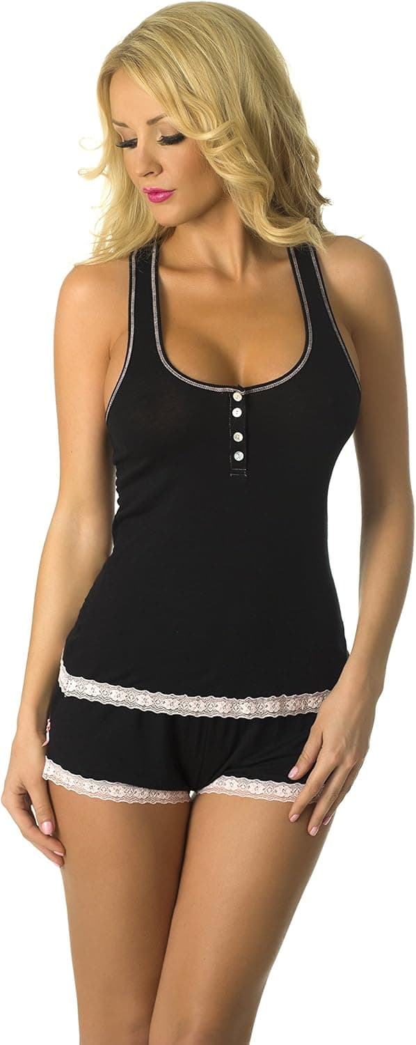 Velvet Kitten Sweetness Short Sexy PJ Camisole Set Pajama Sleep Shirt Sleepwear
