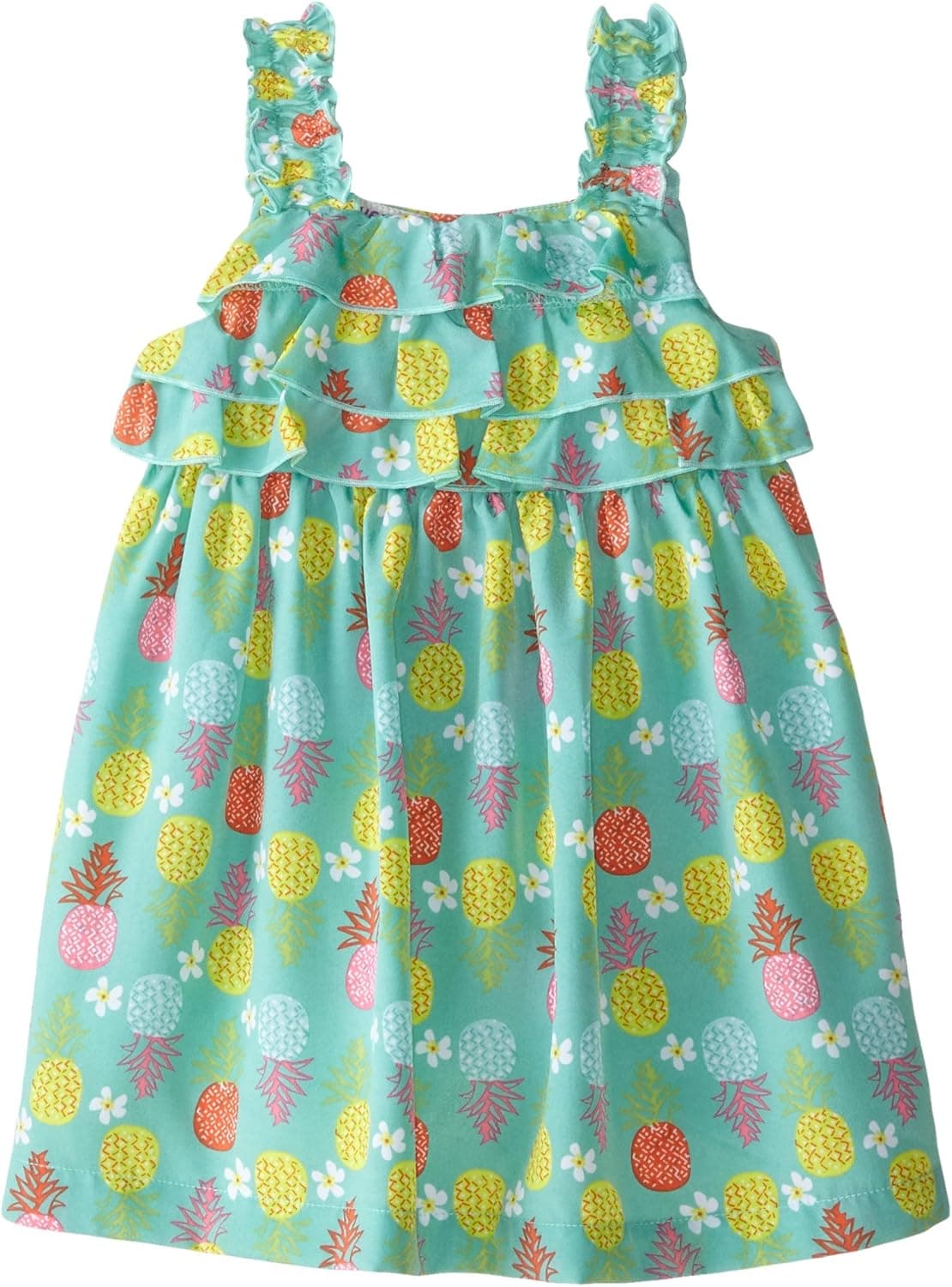 Blueberi Boulevard Girls' Little Pineapple Ruffle Top Dress