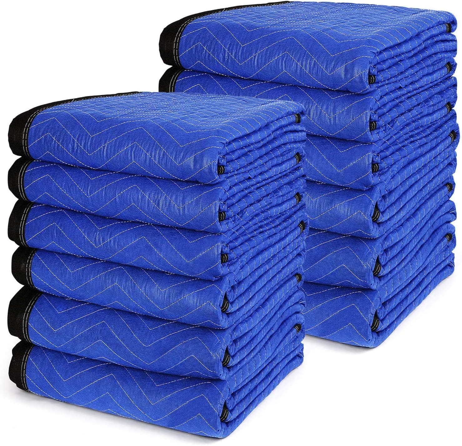 12 Moving Packing Blankets, TUSY 80 x 72 Inches 35 lb Heavy Duty Moving Pads for Protecting Furniture Professional Quilted Shipping Furniture Pad