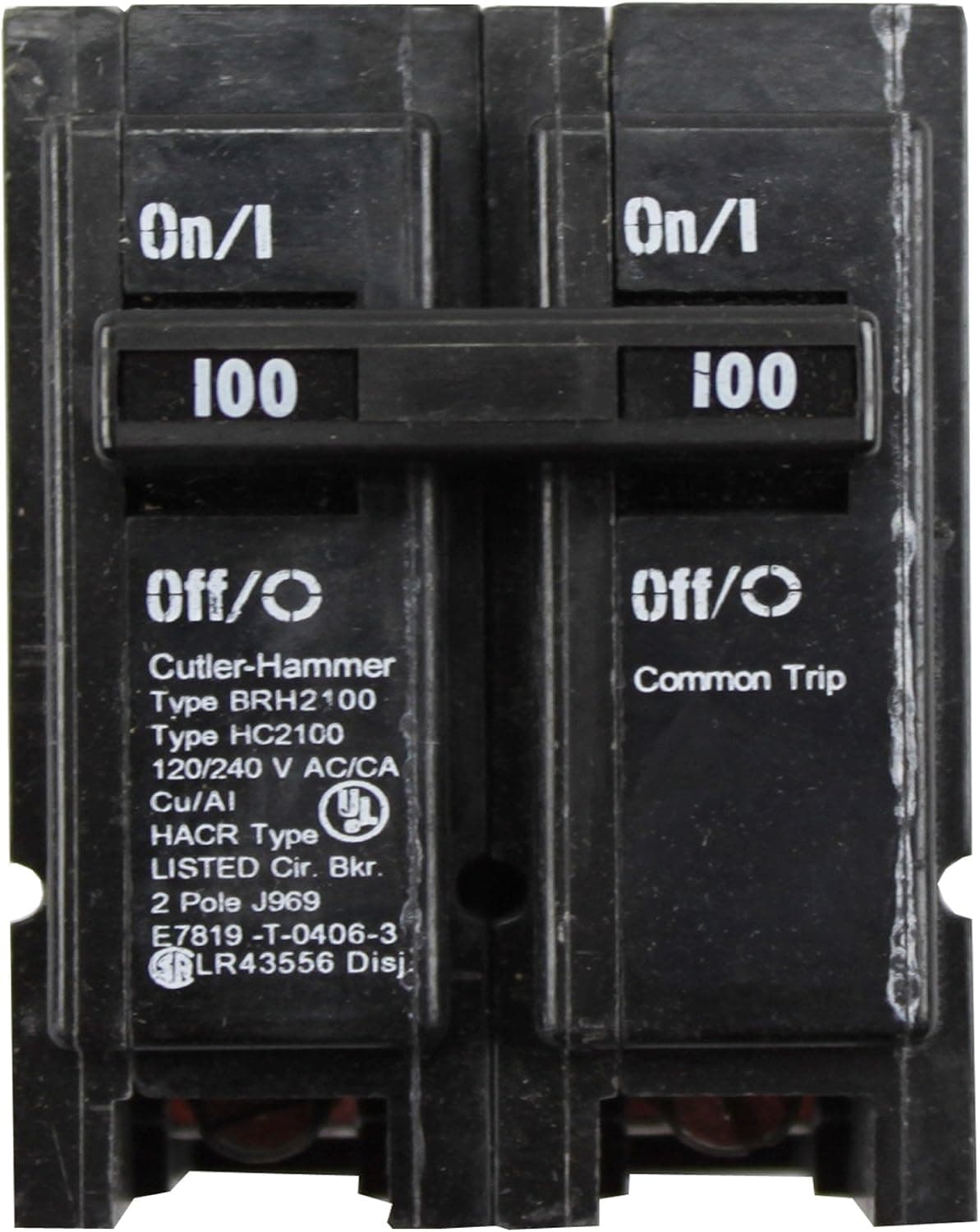 Eaton Cutler-Hammer BRH2100 100A 2P 120/208/240V Circuit Breaker - Black