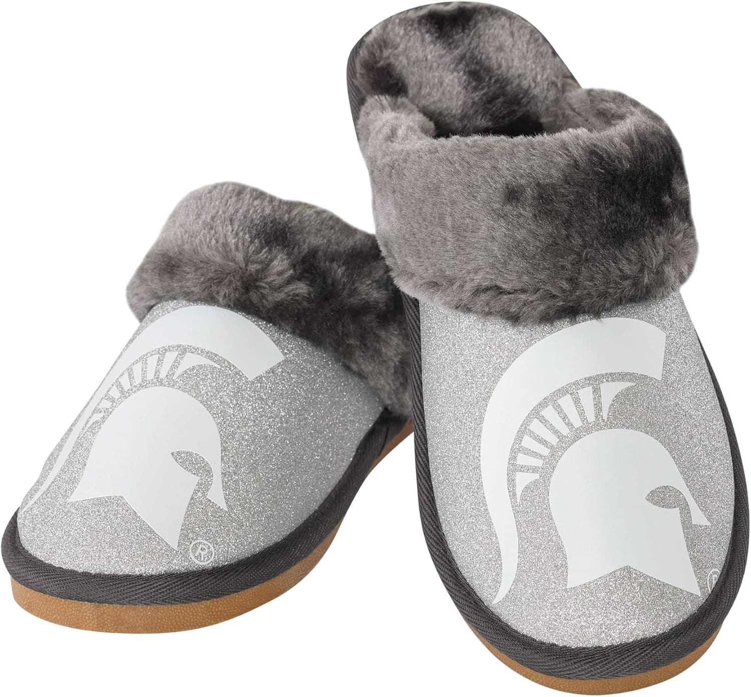 FOCO Womens NCAA College Team Logo Glitter Open Back Moccasin