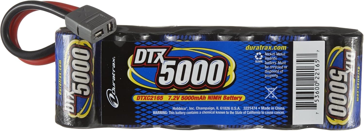NiMH 7.2V 5000mAh Flat Star Plug. Plug Style May Vary.