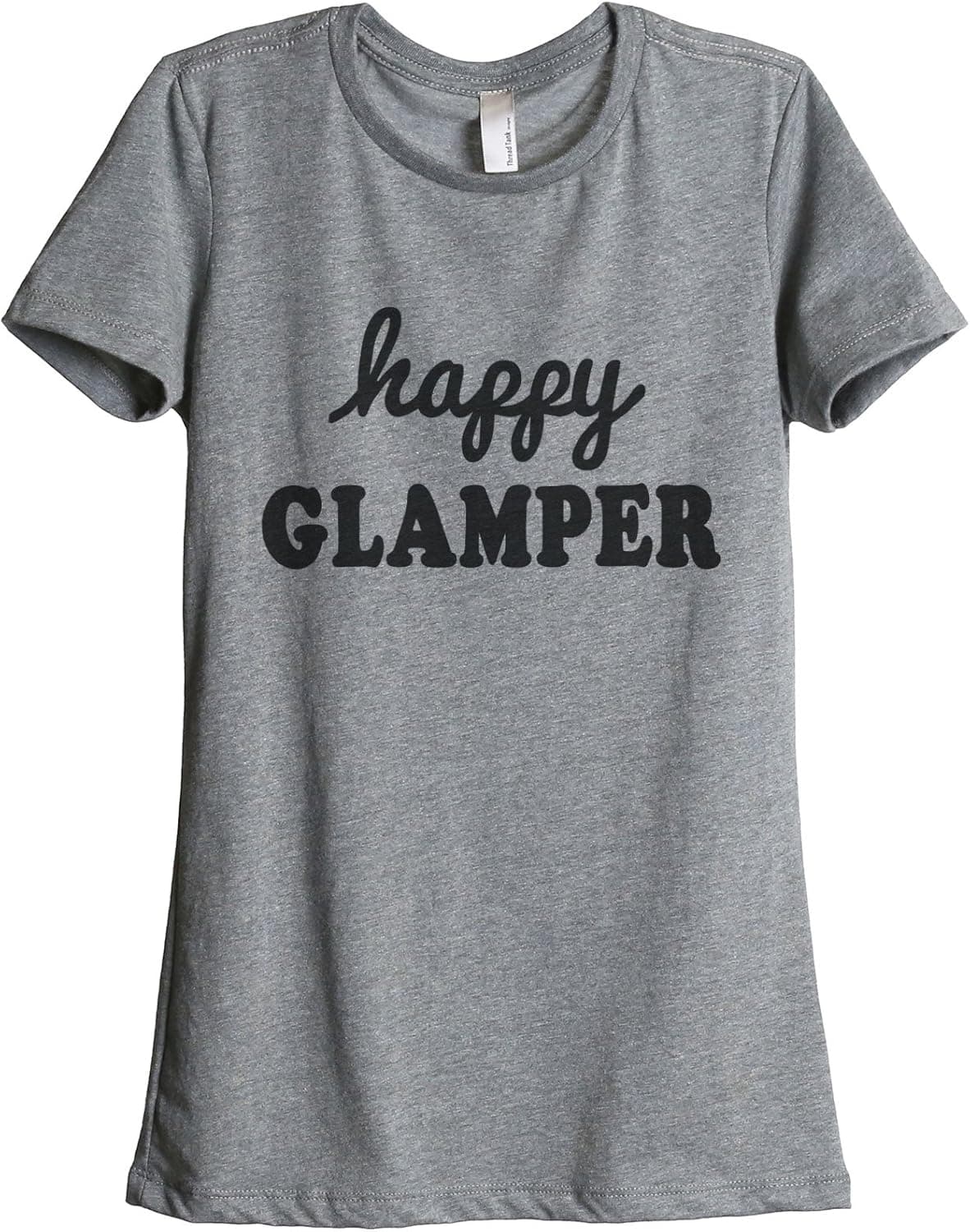 Thread Tank Happy Glamper Women's Fashion Relaxed T-Shirt Tee Heather Grey