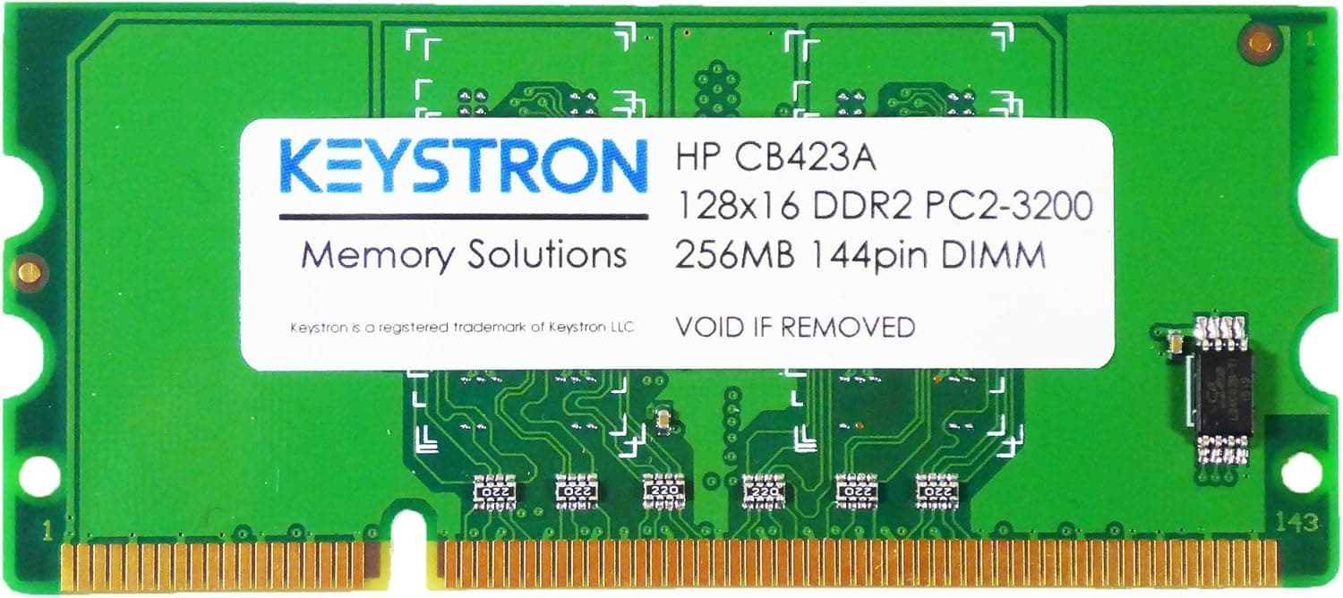 Keystron CB423A 256MB DDR2 144-pin DIMM Printer Memory for HP Laserjet P3005 P3005d P3005n P3005dn P3005x CM2320 CM2320fxi CM2320nf CP1515n CP5225x CP5225dn