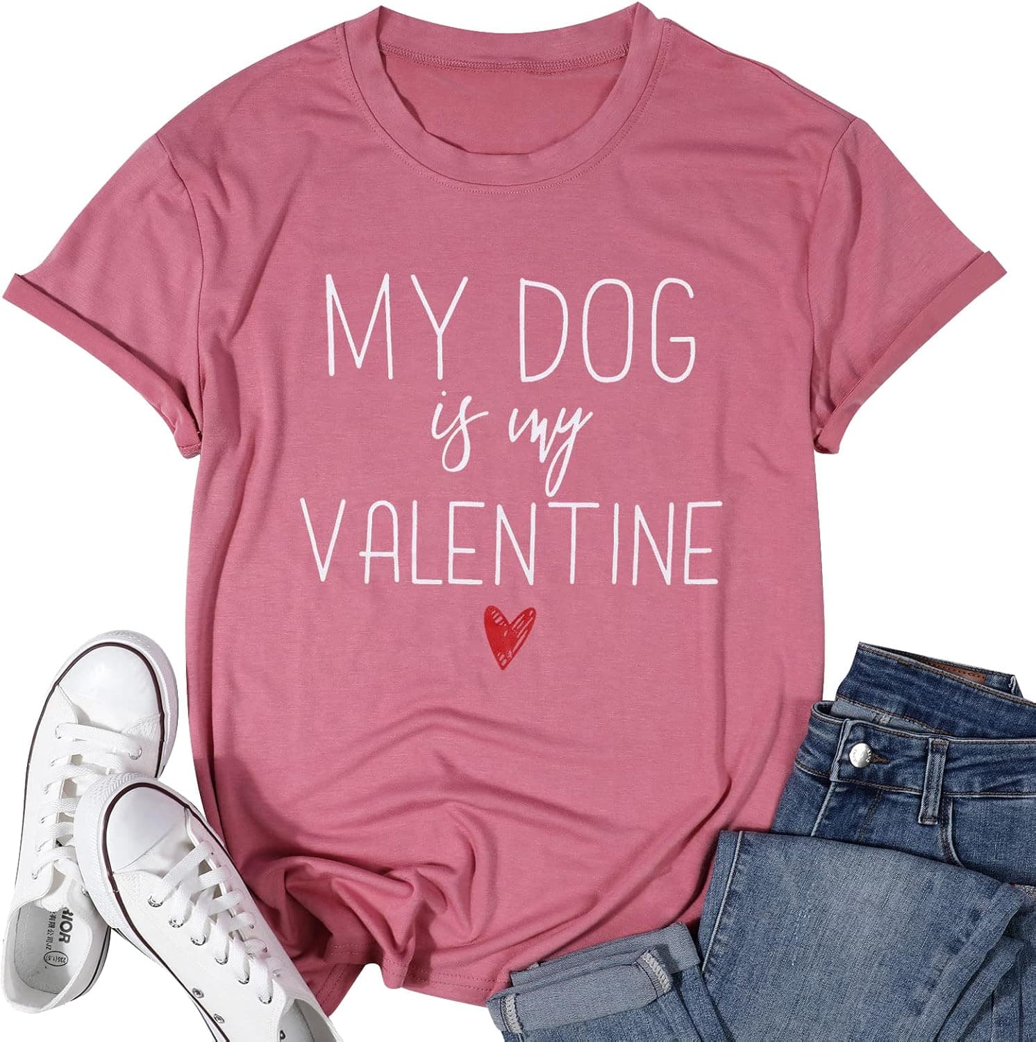 My Dog is My Valentine Tshirt Women Valentine Shirt Love Graphic Print Short Sleeve O Neck Shirts Tee with Funny Sayings