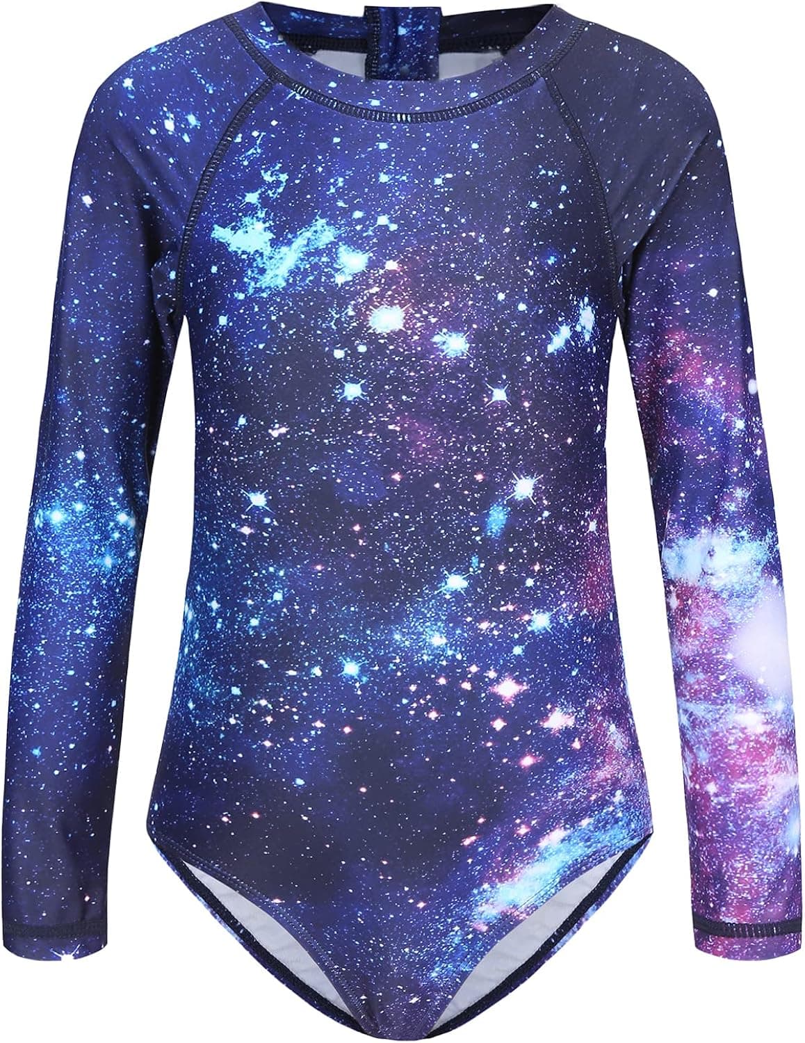 Girls Long Sleeve Rash Guard One Piece Swimsuits Kids Hawaiian Bathing Suit UPF 50+ Swim Shirts for Surfing 3-16 Years
