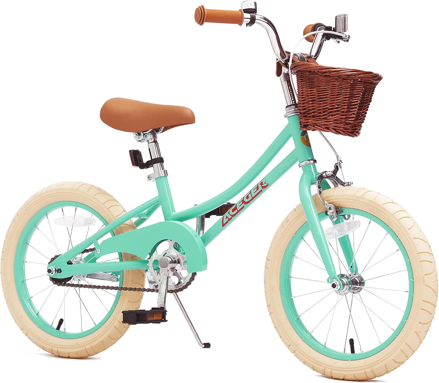 ACEGER Girls Bike with Basket, Kids Bike for 3-13 Years, 14 inch with Training Wheels, 16 inch with Training Wheels and Kickstand, 20 inch with Kickstand but no Training Wheels.