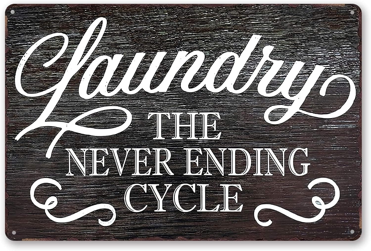 Goutoports Laundry Room Decor - Vintage Home Decor Accents For Your Room Decoration Unique Accessories Tin Sign - Cool Stuff Cute Room Decor Suitable Wall Of Bedroom Bathroom Kitchen Coffee Store Laundry Home Garage Backyard - 7.9x11.8 Inch - Laundry The Never Ending Cycle