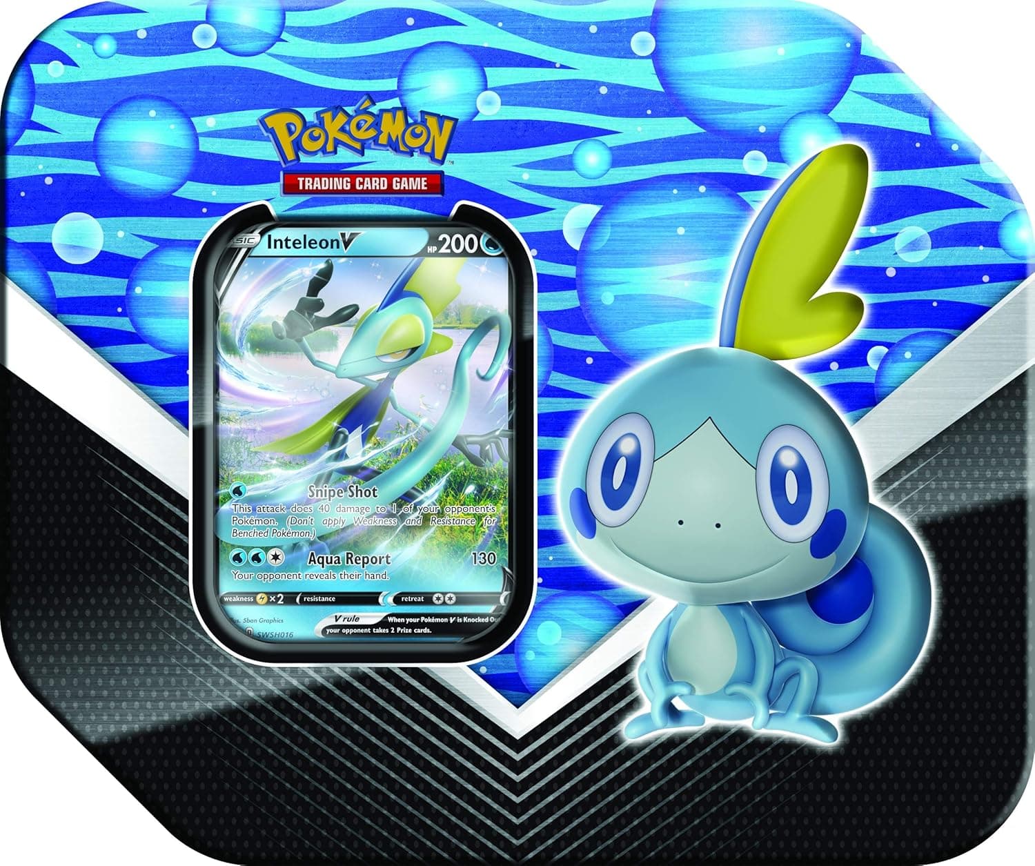 Pokemon Galar Partner Tins - Inteleon V | 5 Booster Packs | Genuine Cards, Multicolor