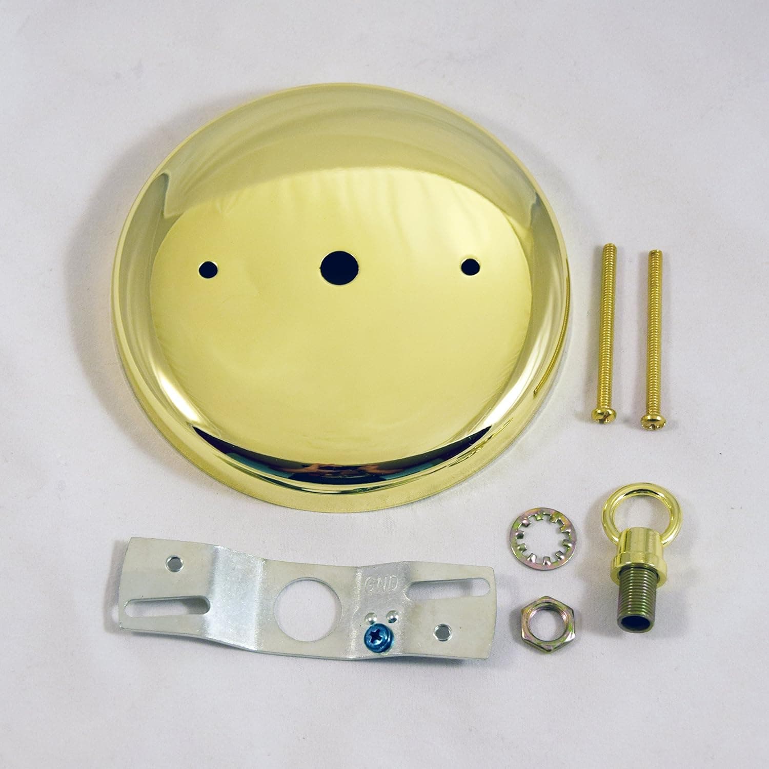 Plain Steel Rounded Canopy Kit 4-7/8" Brass Plated