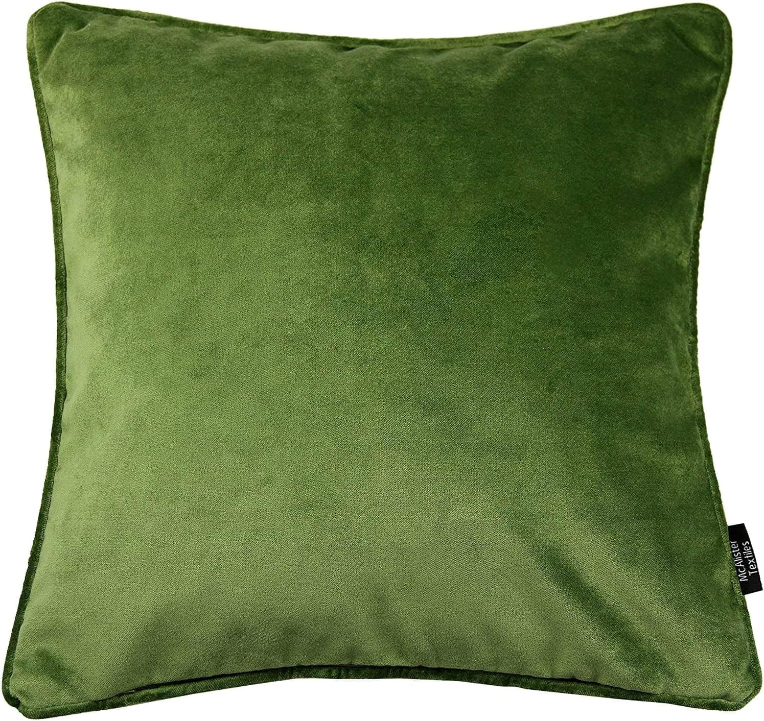 McAlister Textiles Fern Green Matt Velvet Throw Pillow Cover Plain Decorative Scatter Cushion Cover Machine Washable 20" x 20"
