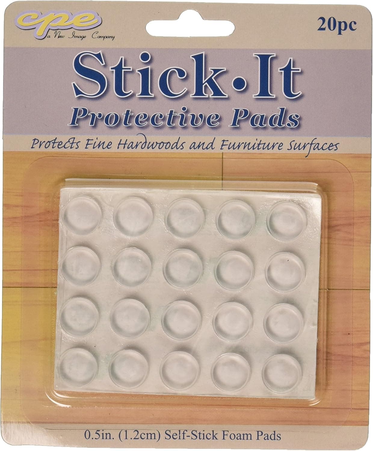 New Image Group 30370 Stick-It Glass Protective Pads .5" 20/Pkg-Clear