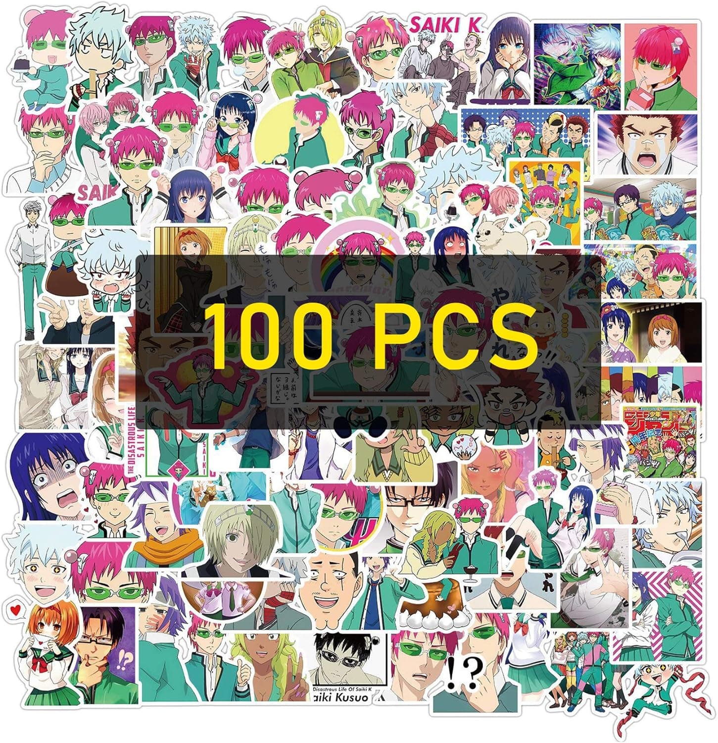 100pcs Saiki K Stickers disastrous Life of saiki k Sticker Pack( Saiki K Merch)