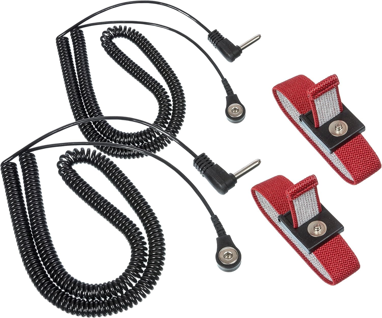 Maroon Grounding Earthing Wrist Strap 2 Pack. Use for Earth Connection & EMF Radiation Protection - Use for Desk, Floor, Bed, Pillow or Yoga