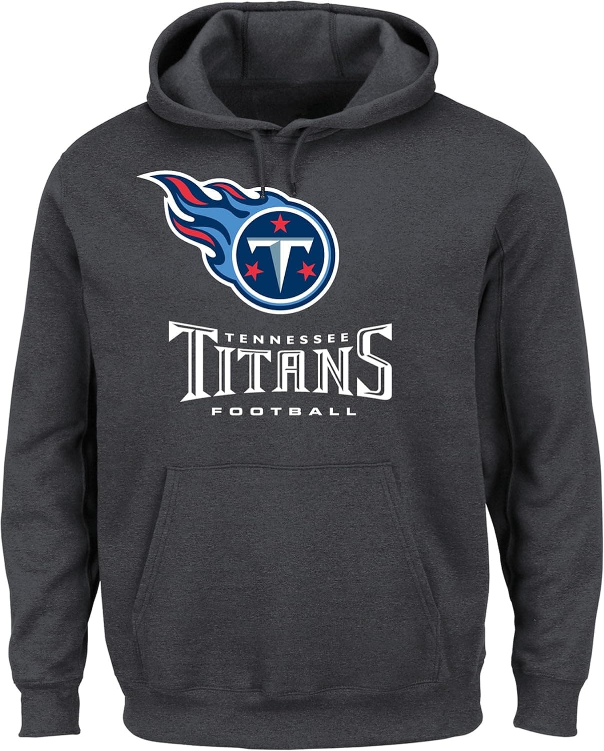 NFL Tennessee Titans Men's Our Team Long Sleeve Screen Print Hooded Fleece Pullover, X-Large, Charcoal Heather