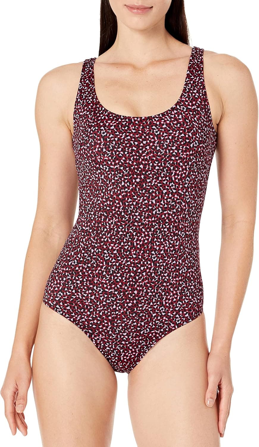 Amazon Essentials Women's One-Piece Coverage Swimsuit (Available in Plus Size)