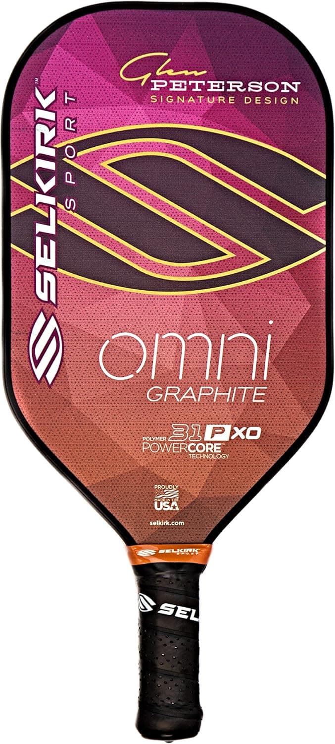 Selkirk Sport Omni 31P XO Graphite Polymer Elongated Glen Peterson Signature Design Pickleball Paddle (Orange Coast)