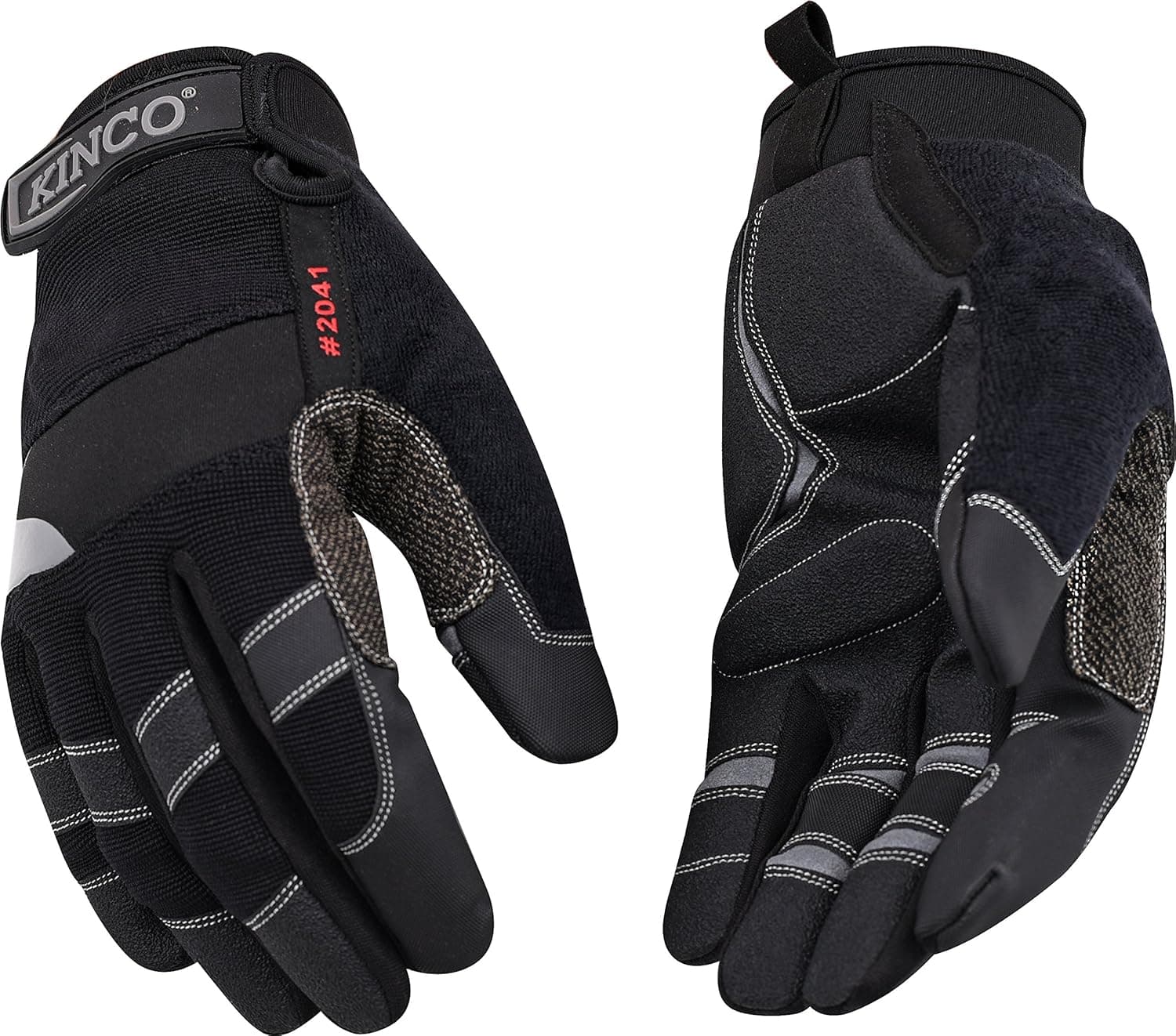 Kinco 2041 KincoPro Unlined General Medium Duty Synthetic Leather Glove with Black Back, Work, 2X-Large, Gray (Pack of 6 Pairs)