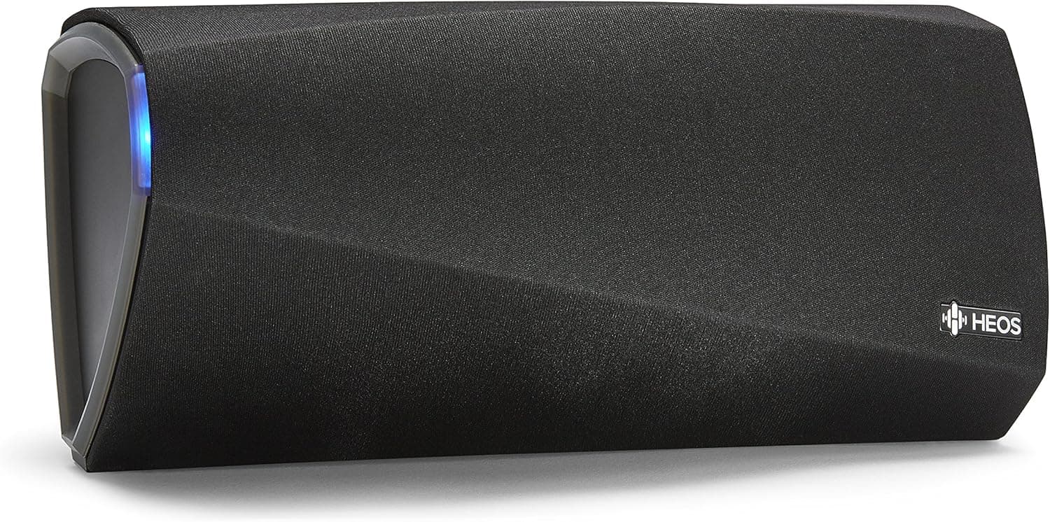 Denon Heos 3 HS2 New Hi-Res Audio, Compact, Portable Wireless Bluetooth Speaker with Amazing Sound (Updated Version), Black, Works with Alexa