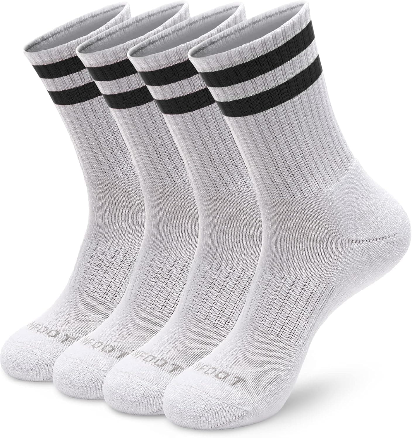 MONFOOT Women's and Men's 4-8 Pack Athletic Cushioned Crew Socks