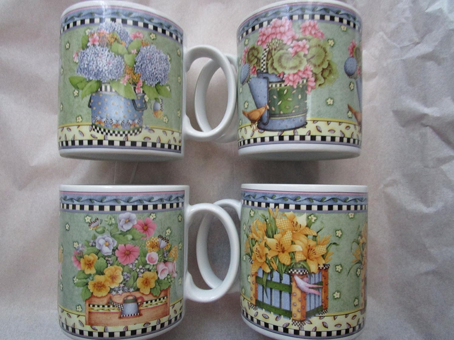 Set of 4 Spring Bouquet Coffee Mugs