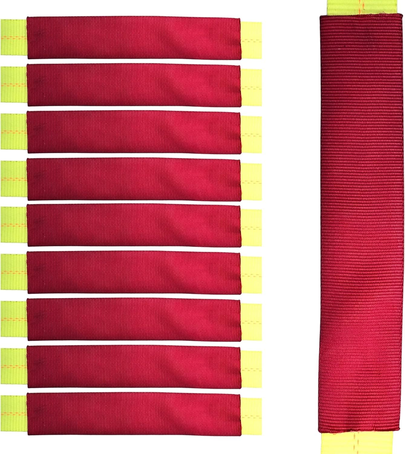Mega Cargo Control 2" x 24" Sliding Sleeve Webbing Web Protector for 2" Ratchet Tie-Down Straps, Winch Straps (Red, 10 - Pack)