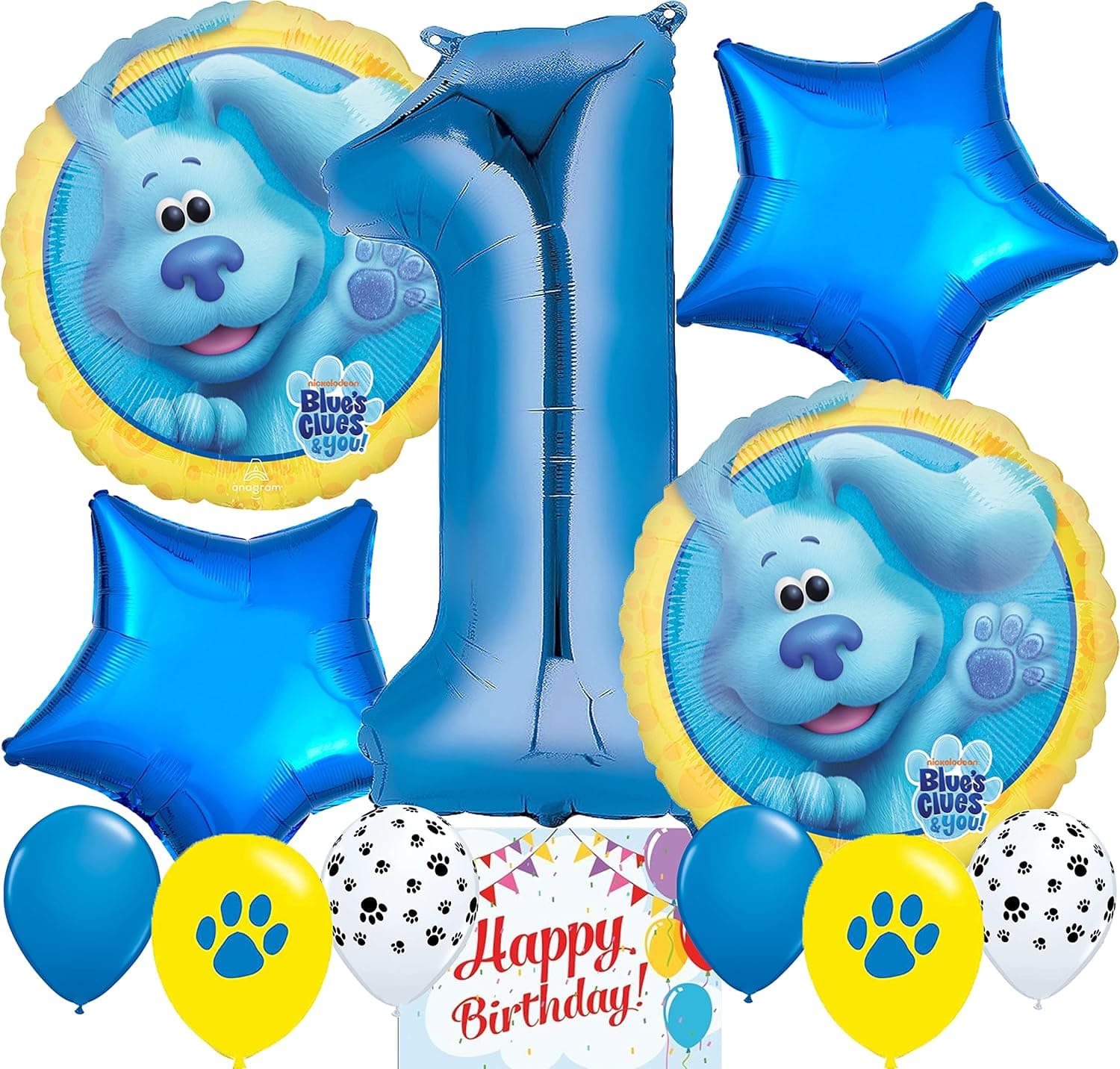 RAPIDNGUARANTEED Blues Clues Party Supplies 1 Birthday Balloon Deration Bundle