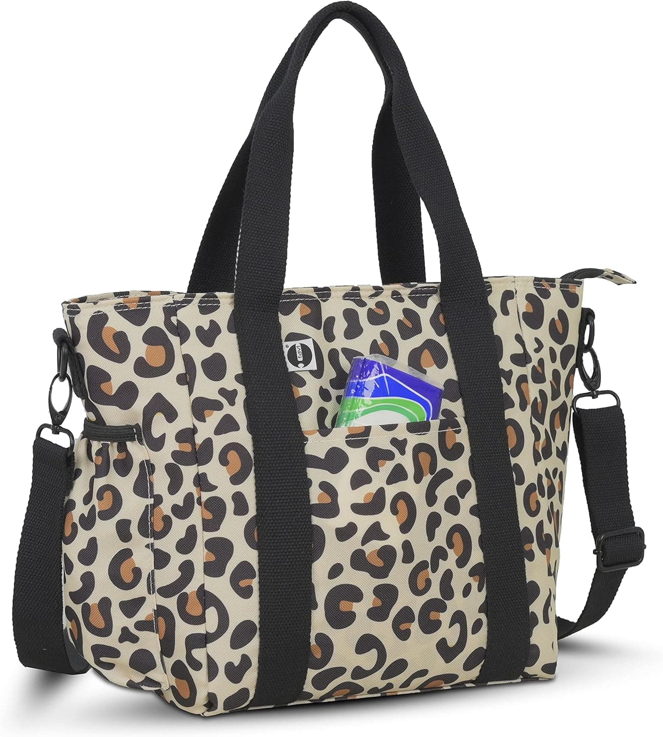 I TAVL lunch bag insulated bag for women and girl,Cool Bag for lunch Boxes, Tote lunch bag for Girls Adults Ladies for Office Work Shopping Picnic Camping (Leopard Print)