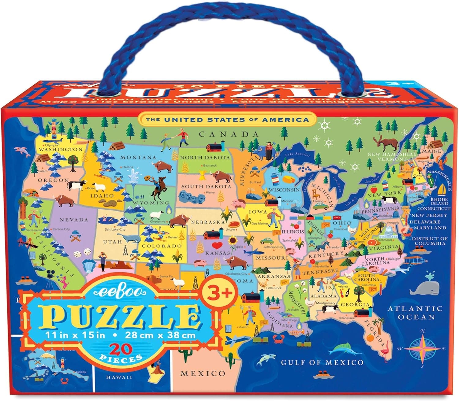 EEBOO United States Puzzle, 1 EA