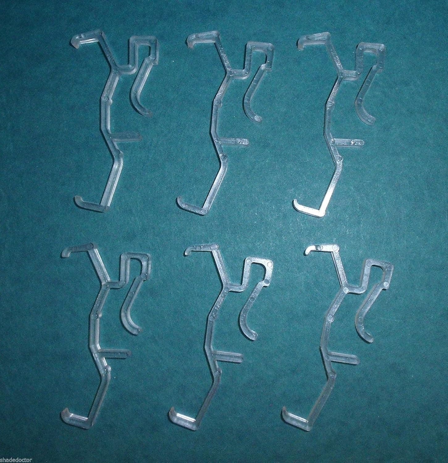 THREE PAIR 2 1/2" VALANCE CLIPS for 2" FAUX WOOD Mini BLINDS w/Added Projection