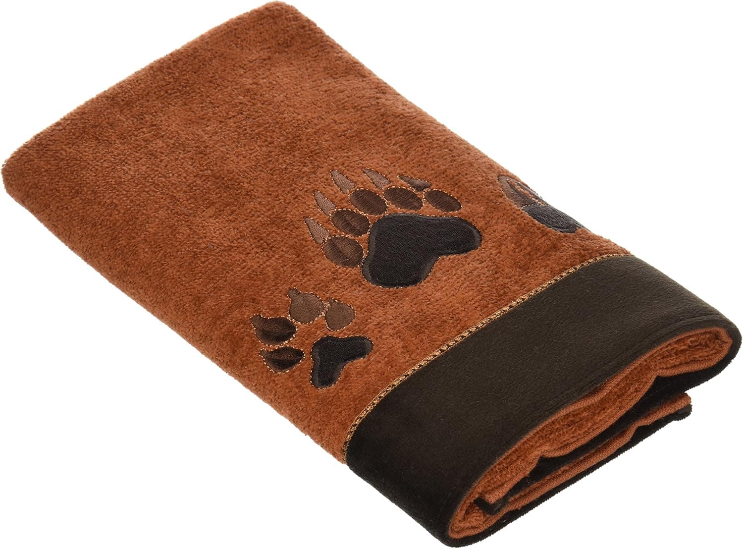 Avanti Paw Prints Fingertip Towel, Copper