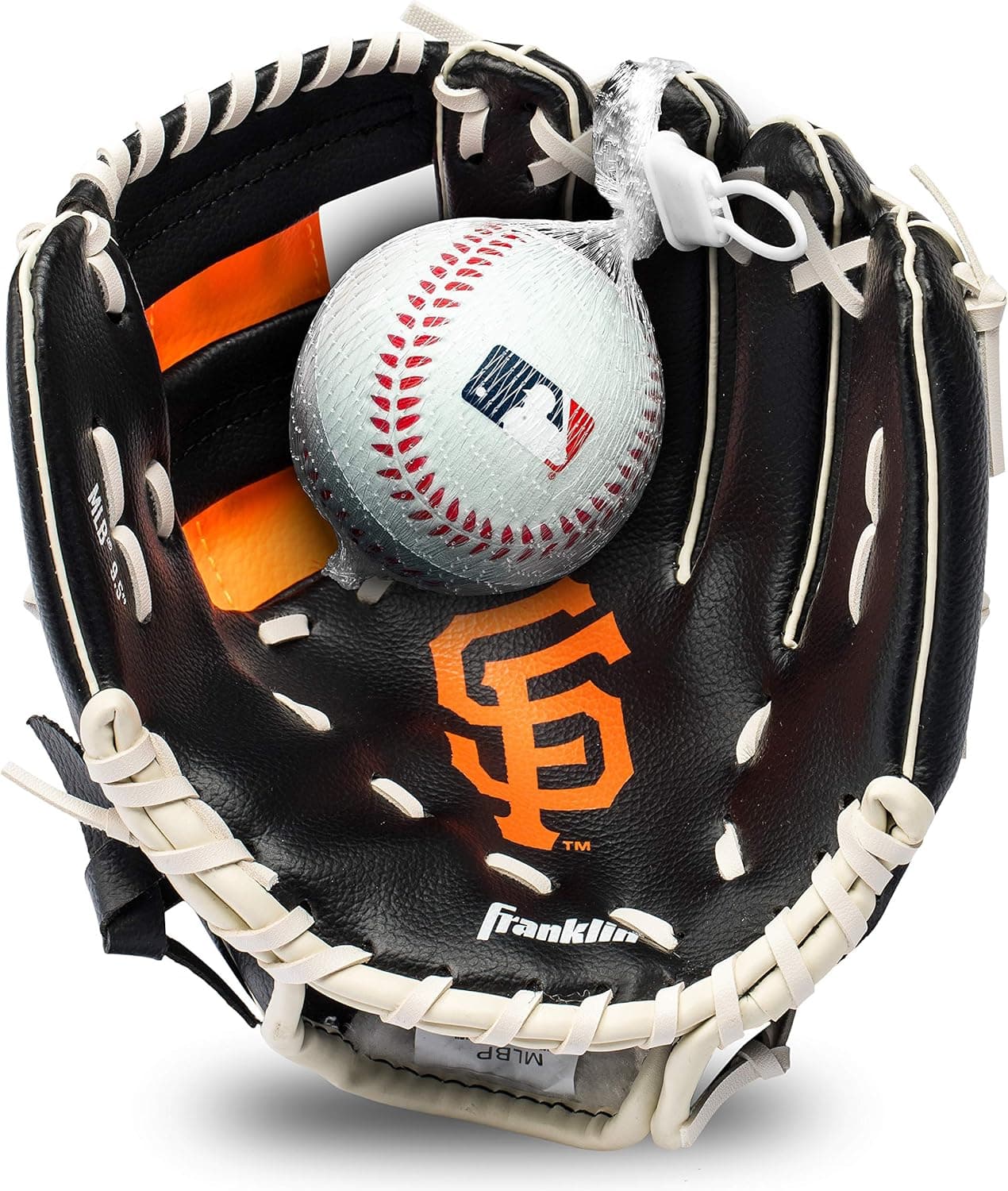 Franklin Sports MLB Youth Teeball Glove and Ball Set - Kids Baseball and Teeball Glove and Ball - Perfect First Kids Glove - 9.5"