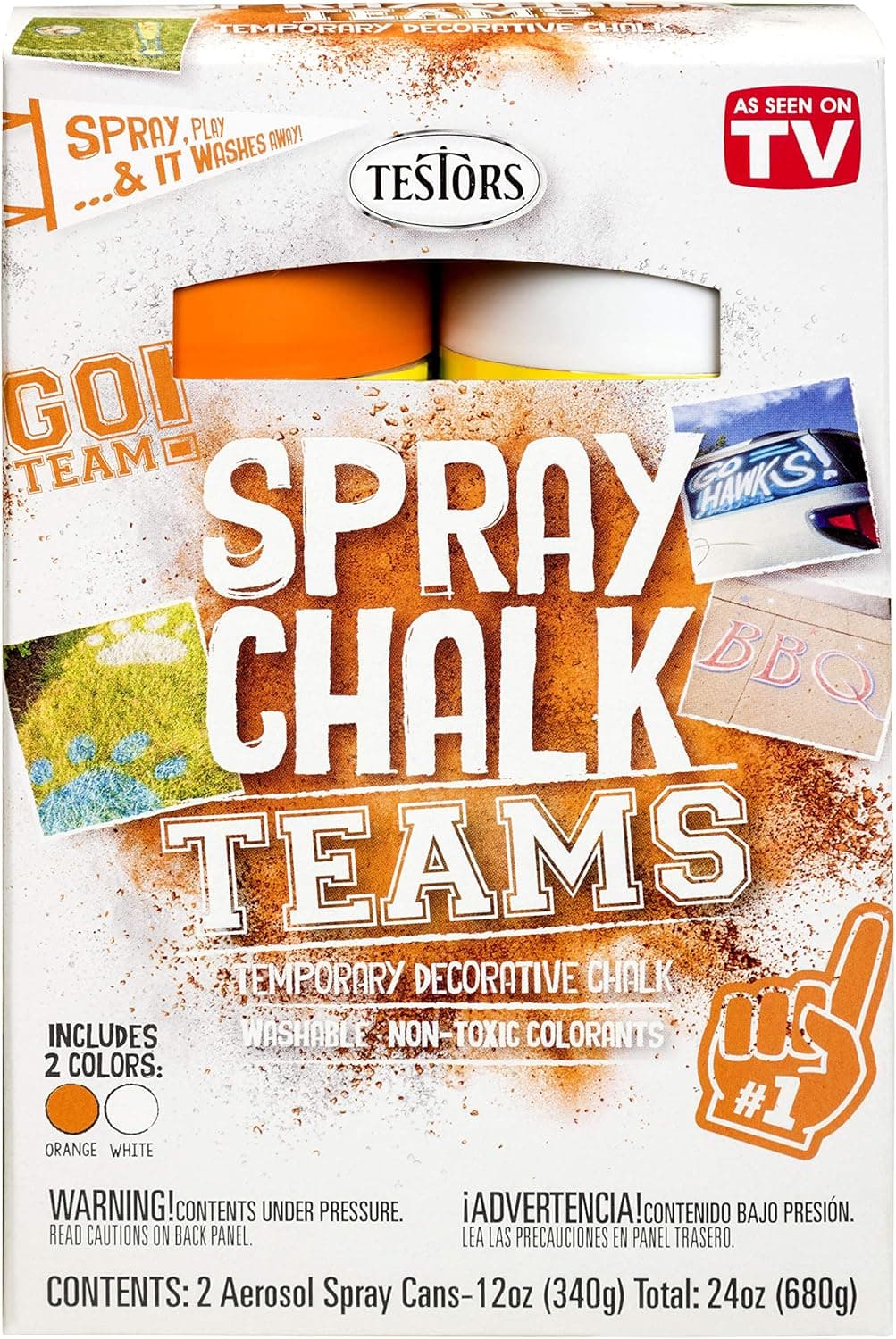 Testors 334339 Spray Chalks Teams, Orange/White