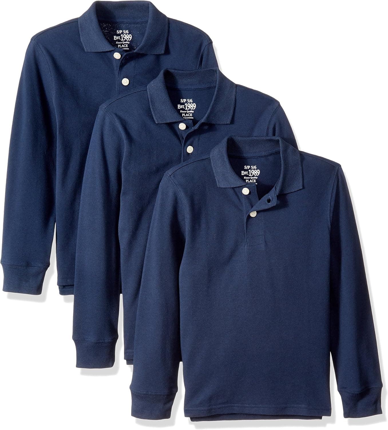 The Children's Place Boys' Long Sleeve Polo Shirt (Pack of 3)