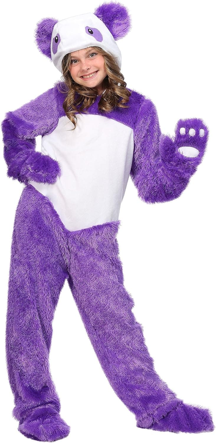 Furry Purple Panda Girls Costume
