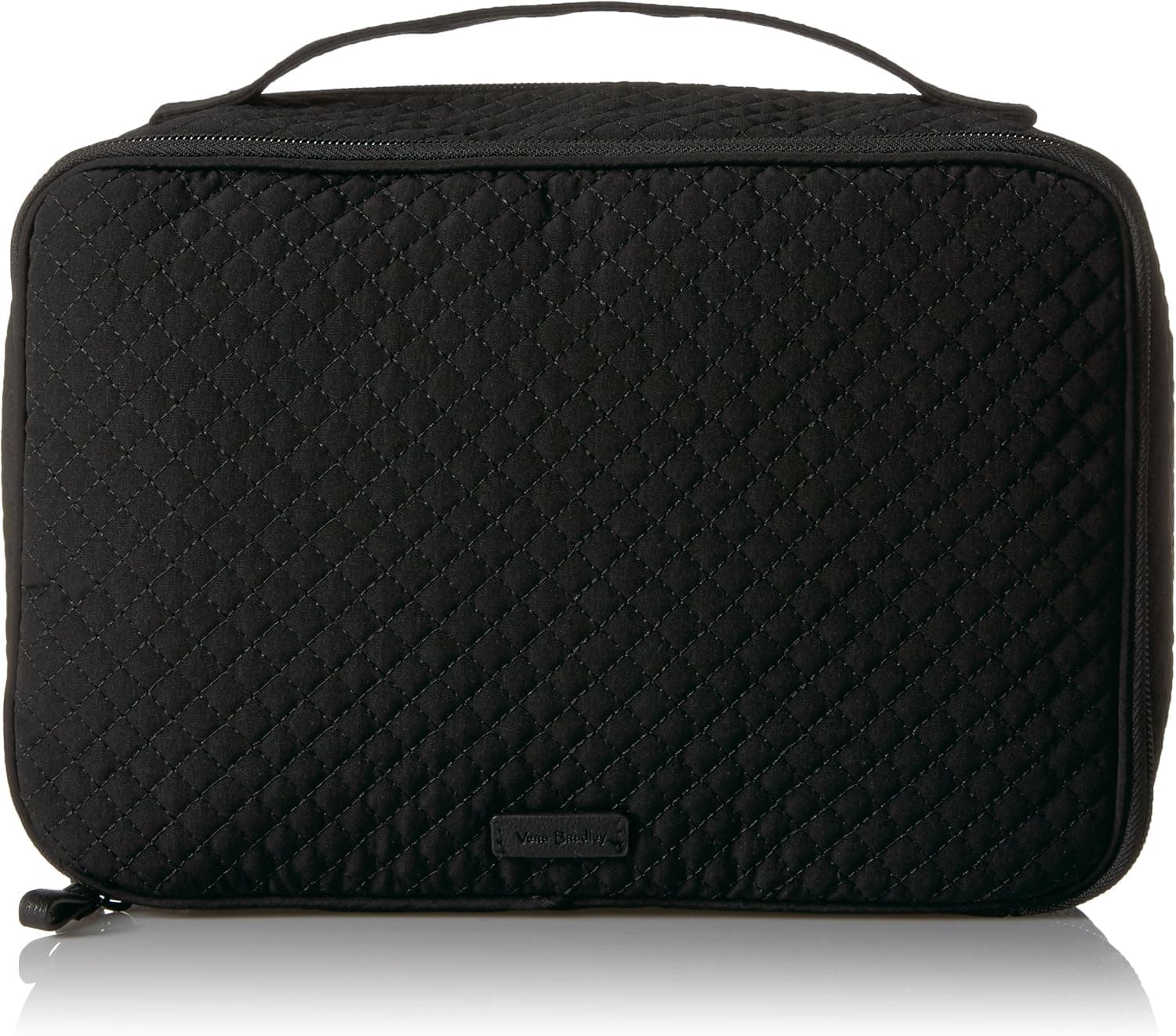 Vera Bradley Women's Organizer Microfiber Large Blush & Brush Cosmetic Makeup Case, Charcoal, One Size