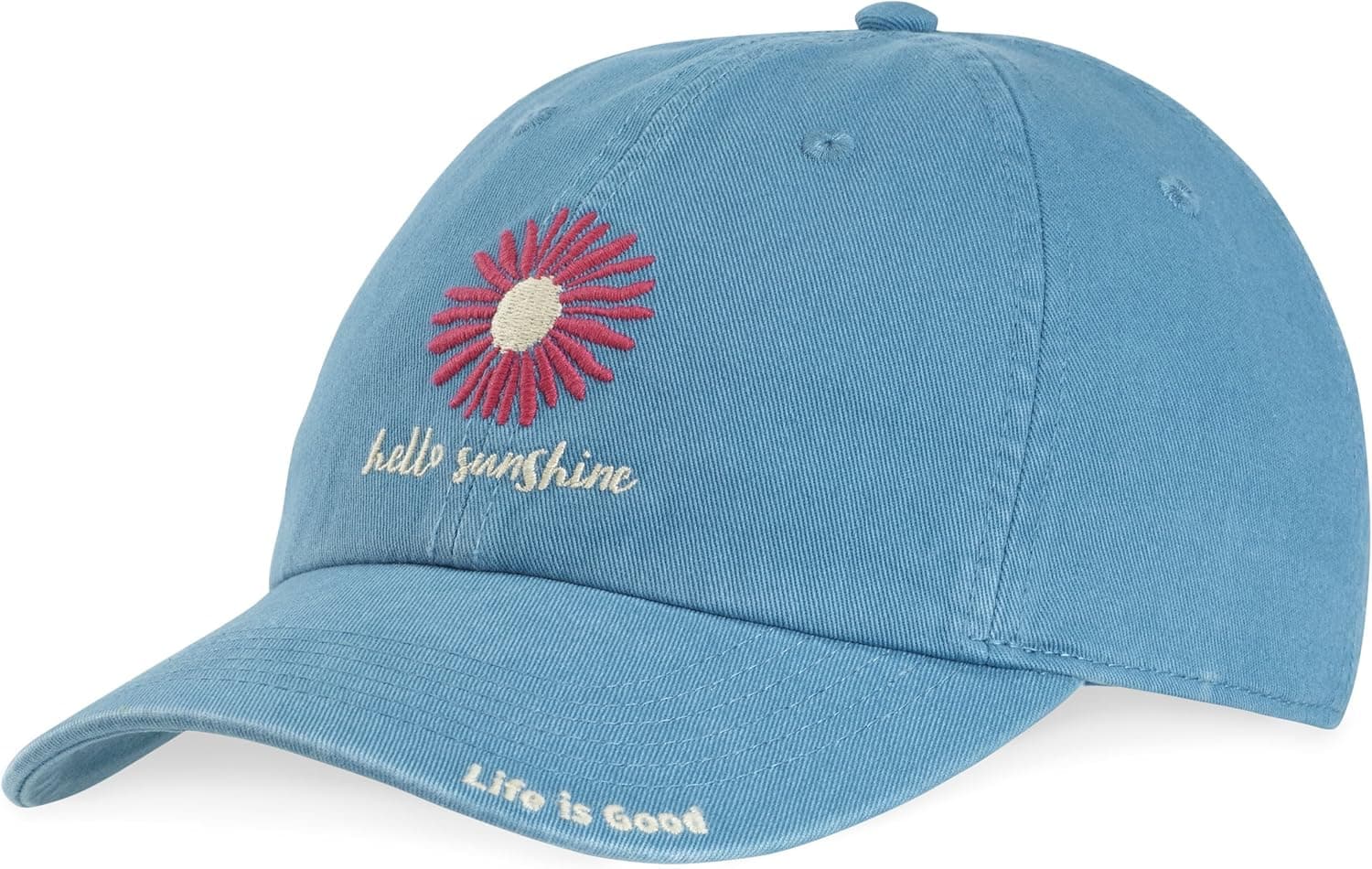 Life is Good Chill Hello Sunshine Flower Hat, Denim Blue