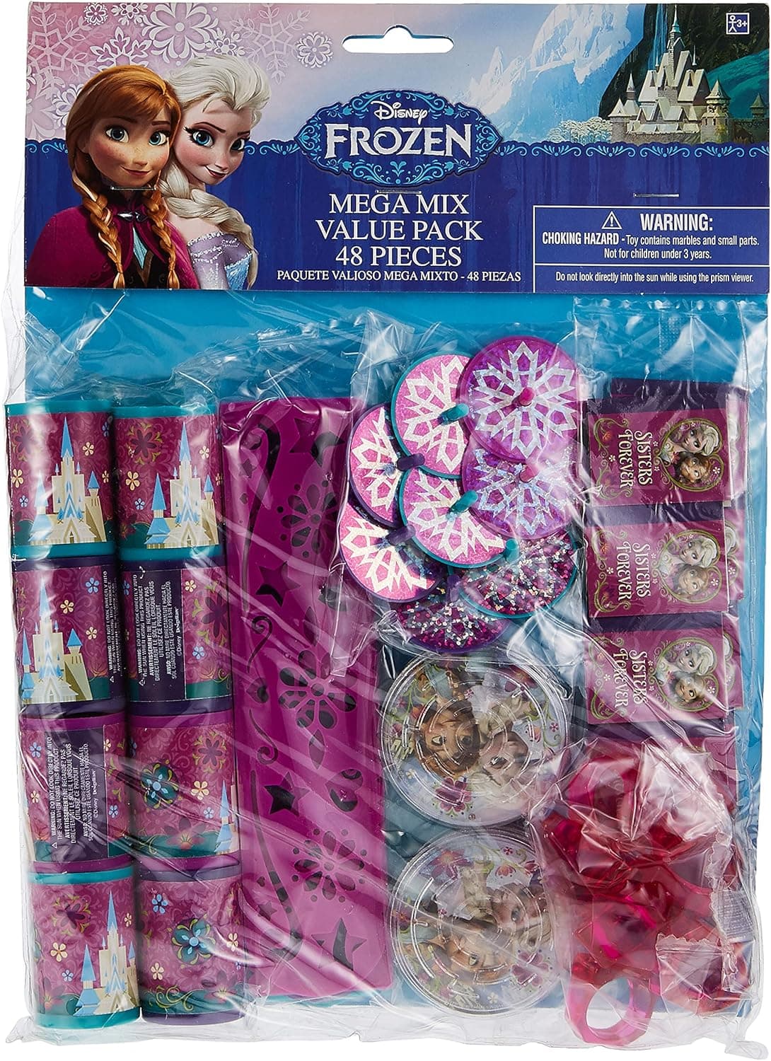 Disney Frozen Birthday Favour Toys and Prize Giveaway (48 Piece), Multi Color, 11 1/2" x 9"