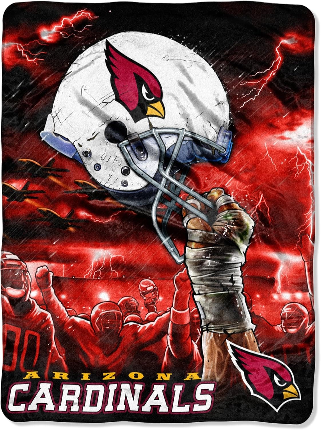 NFL Arizona Cardinals 60-Inch-by-80-Inch Plush Rachel Blanket, Sky Helmet Design