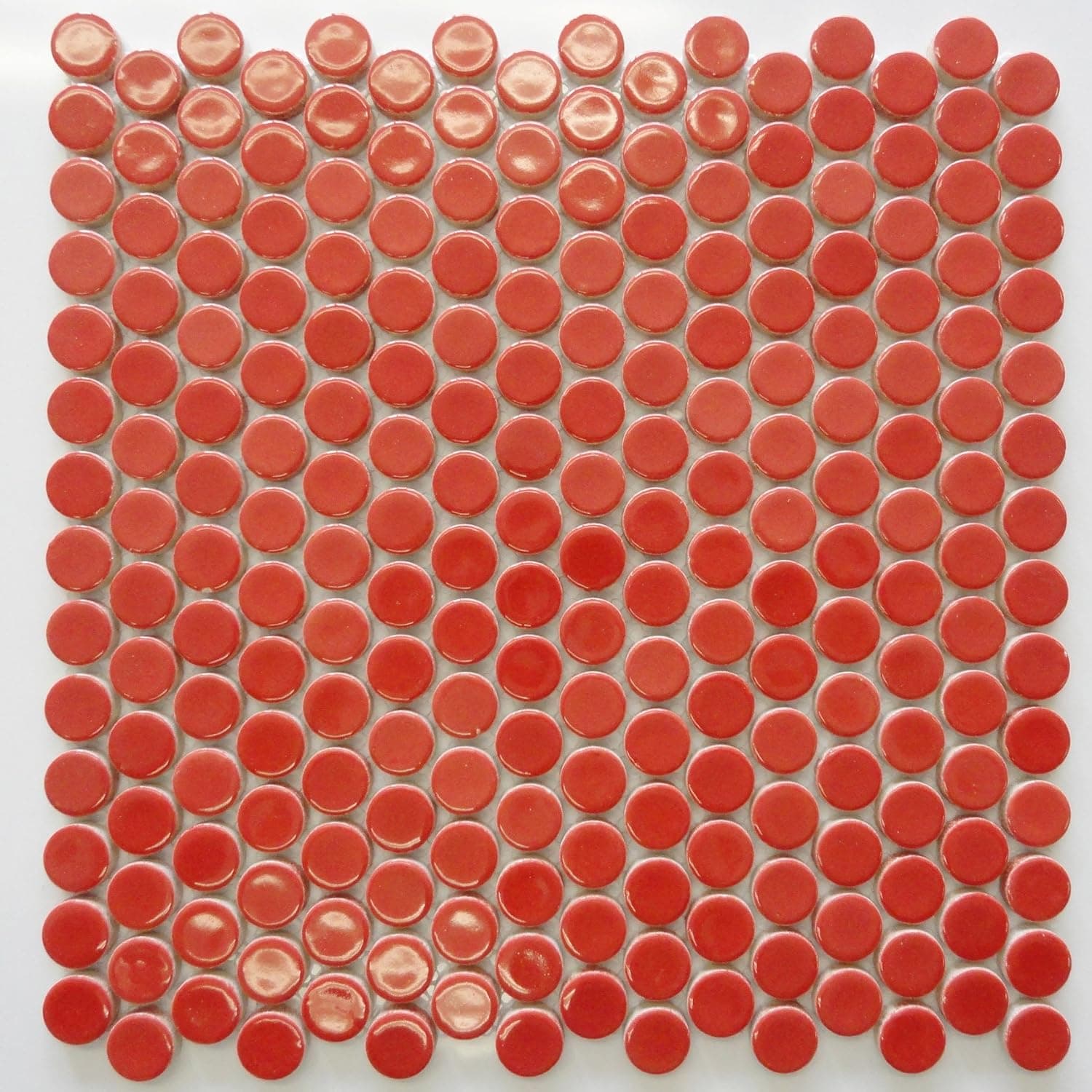 Red Round Porcelain Mosaic Tile Kitchen Backsplash Bathroom Tile Wall Tile Floor Tile (Full Sheet)